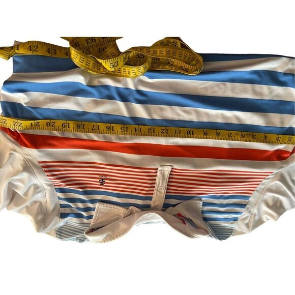 Izod Tour Golf Mens Multicolor Striped Short Sleeved Polo Shirt XL - Picture 4 of 9